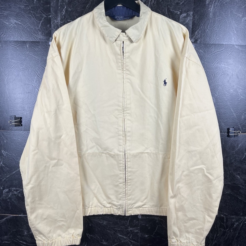 Polo Ralph Lauren Men's Yellow Vtg Cotton Bi Harrington Jacket XL